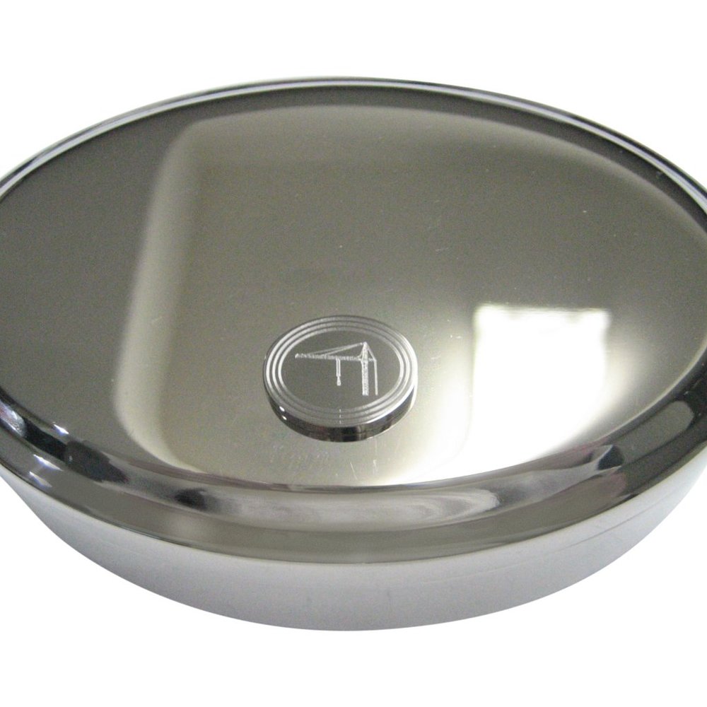 Oval Construction Crane Oval Trinket Jewelry Box